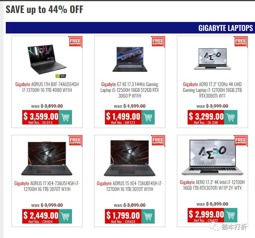 GIGABYTE EOFY科技产品财年促销：最高44%折扣！@ Harristechnology