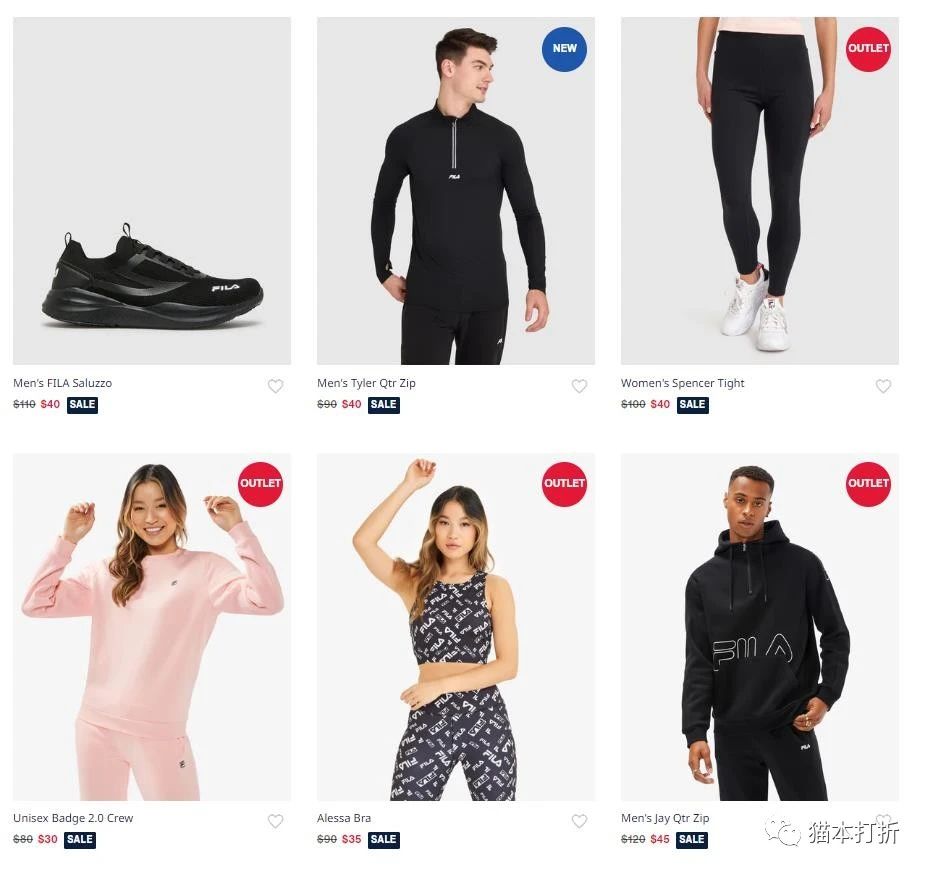 FILA 财年促销开始！全场最高70%折扣！  有卫衣、休闲裤、T恤、羽绒背心、紧身裤、运动鞋等。  比如：  Men's FILA NRE E3 男士运动鞋     原价$180     现价$80  Unisex Badge 3.0 Hood卫衣   原价$90     现价$40  消费满$130包邮