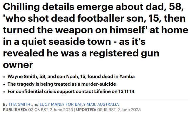 悲剧！3名幼童遭亲生父亲枪杀！澳洲15岁男孩也倒在了父亲枪口之下…
