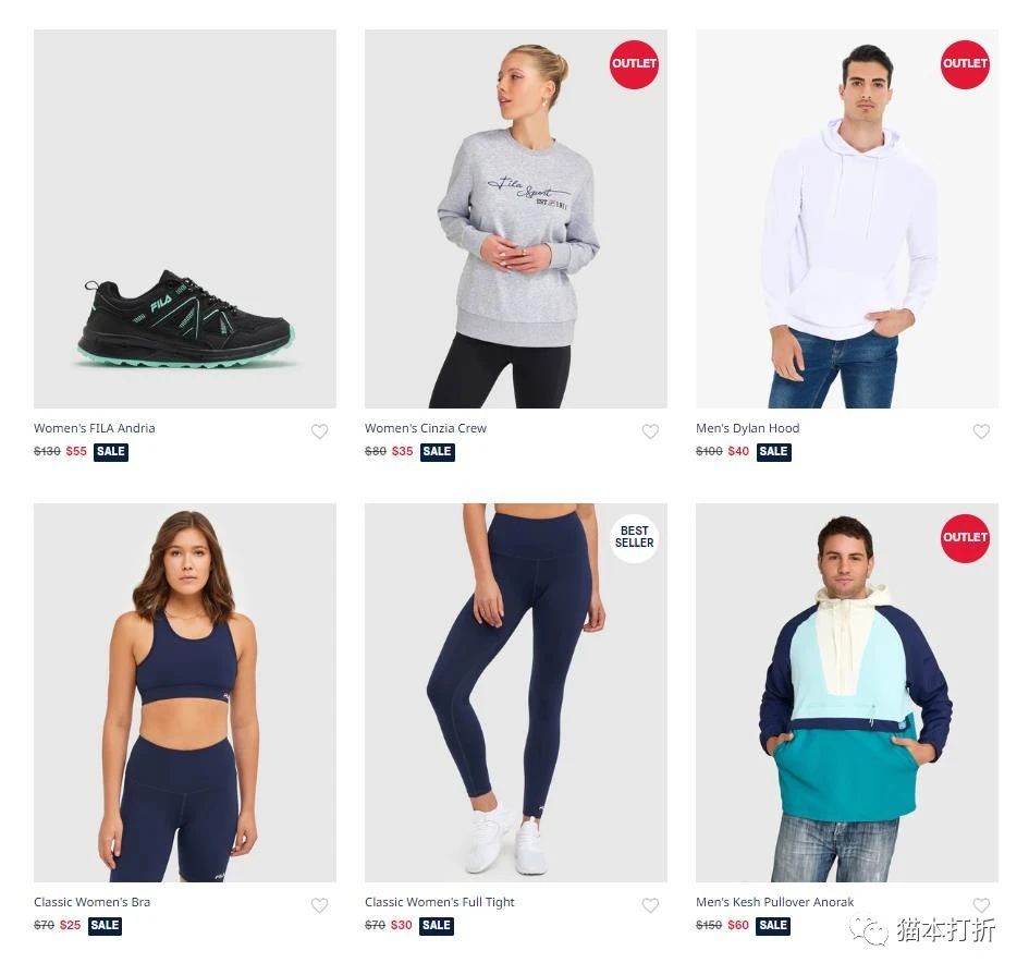 FILA 财年促销开始！全场最高70%折扣！  有卫衣、休闲裤、T恤、羽绒背心、紧身裤、运动鞋等。  比如：  Men's FILA NRE E3 男士运动鞋     原价$180     现价$80  Unisex Badge 3.0 Hood卫衣   原价$90     现价$40  消费满$130包邮