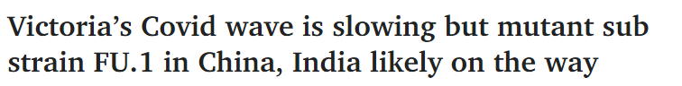 重磅！澳大利亚面临“三重病毒袭击”，新冠最新变种FU.1来袭！其传播速度比XBB.1.16快50%！