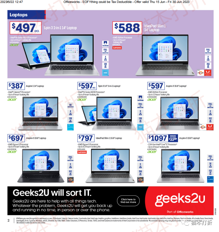 officeworks 最新打折图表！6月15日 - 6月30日！